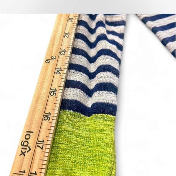 J. Crew Cardigan Striped Sweater | Navy, White, Lime Green | XS - Picture 7 of 7